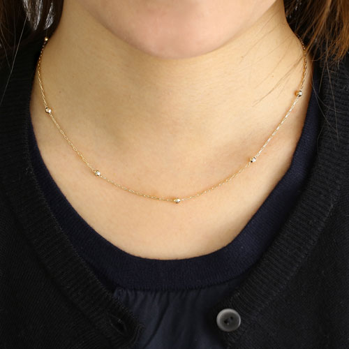 送料無料】【日本製】18金/K18 ネックレス ミステリー ミラーボール  