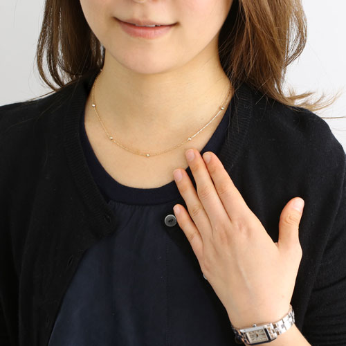 送料無料】【日本製】18金/K18 ネックレス ミステリー ミラーボール  