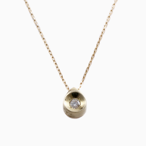 10金 K10 涙のしずく ティアドロップ ペンダント ダイヤモンド 0.04ct 2207-PG14