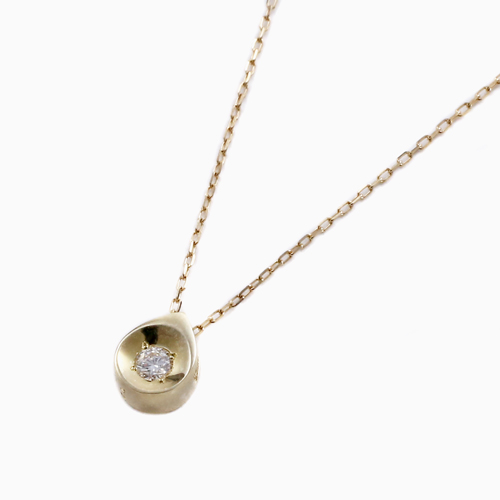 【送料無料・消費税込】10金/K10/10K GOLD/ゴールド ネックレス/ペンダント 雫/しずく/ドロップ/ティアドロップ ダイヤモンド/DIAMOND/DIA 0.04 プレゼント/贈り物 女性/レディース お洒落/オシャレ シンプル 小さめ  2207-PG14