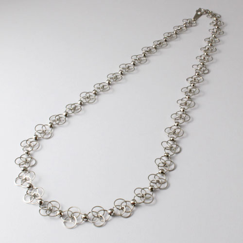 プラチナ ネックレス 42cm サークルフラワー Pt850 刻印　2232-NP15
