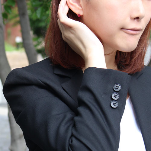 18金 ピアス 天然ルビー 合計2ct シリコンキャッチ式　2234-IG15
