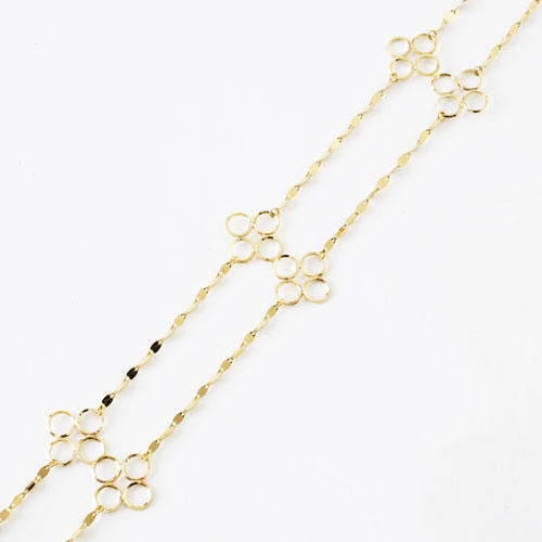 最強のキラキラ！ 18金 K18 YG WG コンビカラー 2連 ネックレス