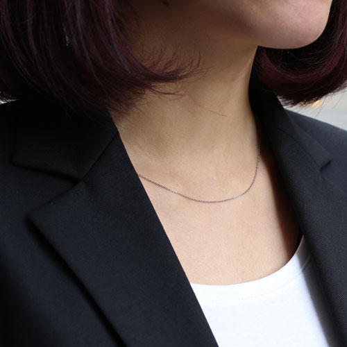 純プラチナ ネックレス スライド カット アズキ  50cm Pt999 刻印　2262-NP15