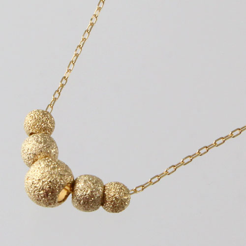 18金 ネックレス スターダスト ミラーボール Ｋ18 アズキチェーン　2282-PG15