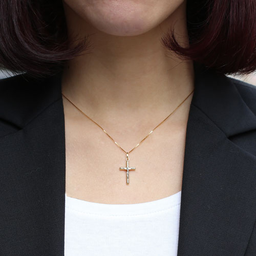 【送料無料】【イタリア製】18金/Ｋ18 ペンダント キリスト  10金/Ｋ10 ベネチアンチェーン付 イエローゴールド　2296-NG15