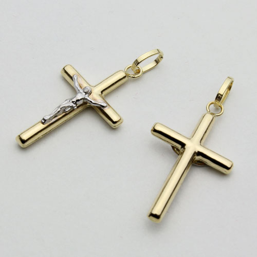 【送料無料】【イタリア製】18金/Ｋ18 ペンダント キリスト  10金/Ｋ10 ベネチアンチェーン付 イエローゴールド　2296-NG15