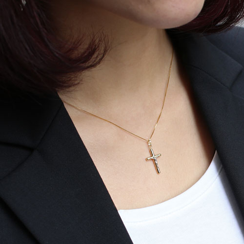 【送料無料】【イタリア製】18金/Ｋ18 ペンダント キリスト  10金/Ｋ10 ベネチアンチェーン付 イエローゴールド　2296-NG15