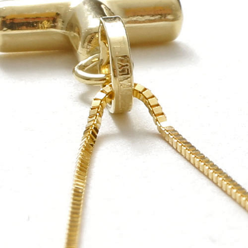 【送料無料】【イタリア製】18金/Ｋ18 ペンダント 十字架 クロス  10金/Ｋ10 ベネチアンチェーン付 イエローゴールド　2302-PG15