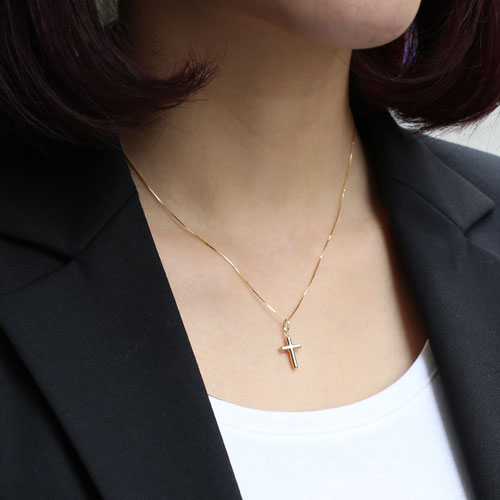 送料無料】【イタリア製】18金/K18 ペンダント 十字架/クロス 10金