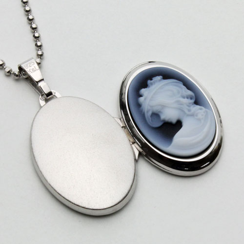 シルバー ロケットペンダント ストーンカメオ（カテリーナ） MERZ　2306-LS15