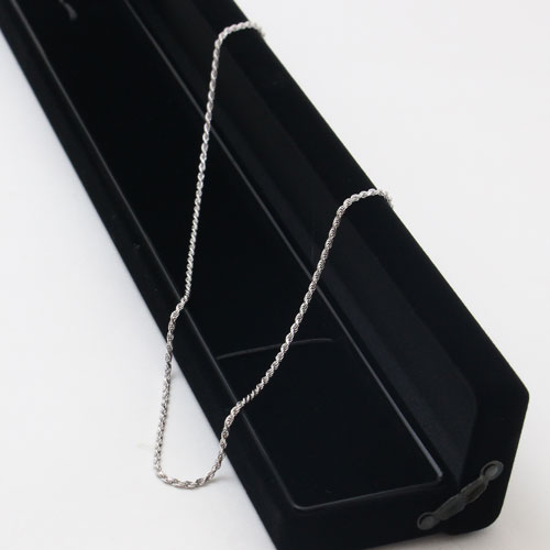 シルバー カットロープ チェーン ネックレス 50cm イタリア製　2308-NS15