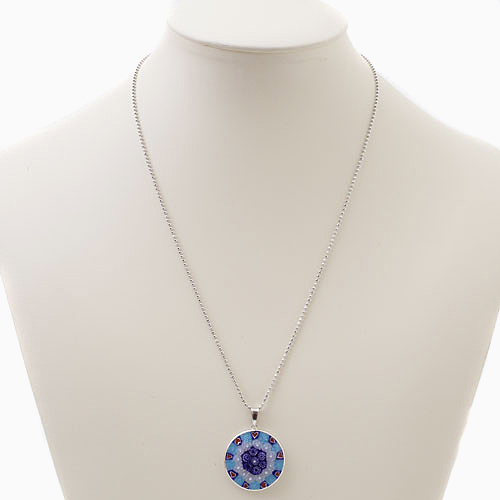 クリックポスト対応 イタリア製 ミレフィオリ ペンダント 26mm ハート 2322-PV15