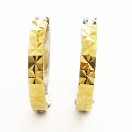 送料無料】【日本製】18金/K18 ピアス リバーシブル イエロー