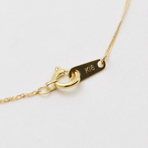 18金イエローゴールド トリプル 淡水パール ペンダント スクリューチェーン　ネックレス　2328-PG15