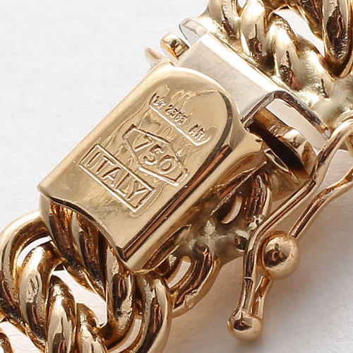 イタリア製 18金 ネックレス グラデーション ゴージャス 中空　2361-NG15