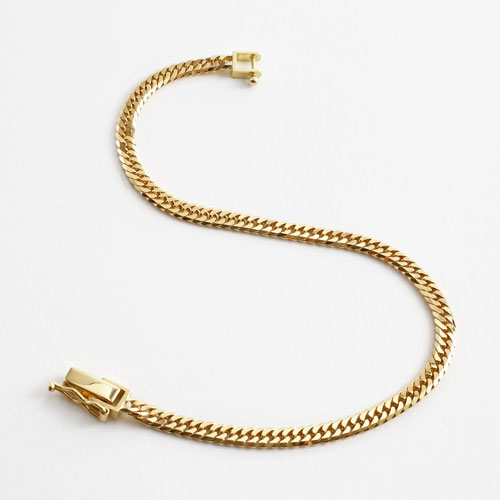 送料無料】【中折式留具】【ダブル6面カット喜平】【K18刻印入り】18金  