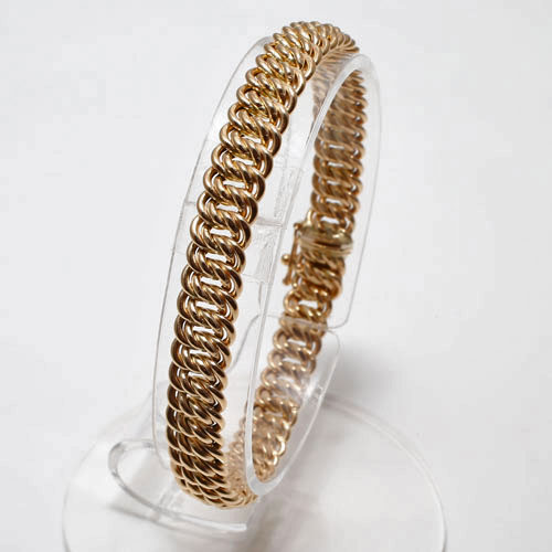★極美品★イタリア製14K 585刻印 ゴールドブレスレット 16g 14Kt ITALY ロレックスタイプの14金ブレスレット 高価買取｜他社