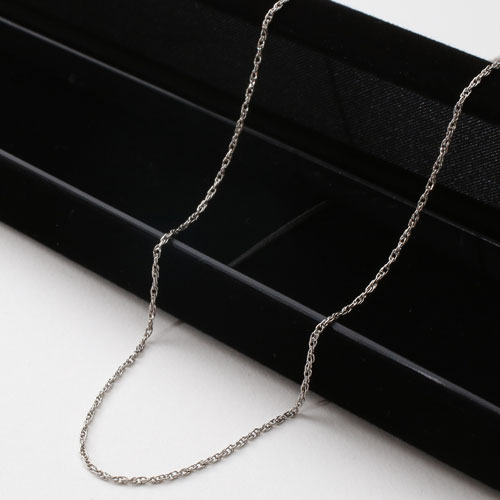 純プラチナ ネックレス シリコン スライド ダブル縄編み  50cm Pt999 刻印　2378-NG15