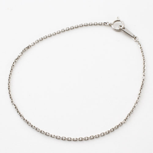 プラチナ ブレスレット 4面カット 小豆 チェーン Pt850刻印入り 18cm 1.6g Pt850　2381-BP15