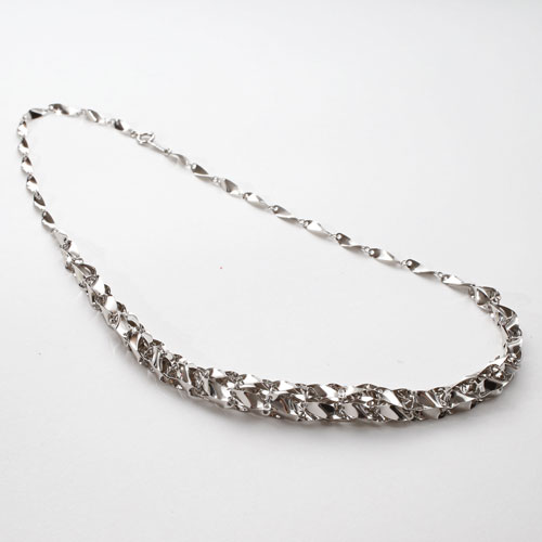 純プラチナ ネックレス ボリューム グラデーション デザイン ウィンザー 45cm 純Pt 刻印　2418-NP15