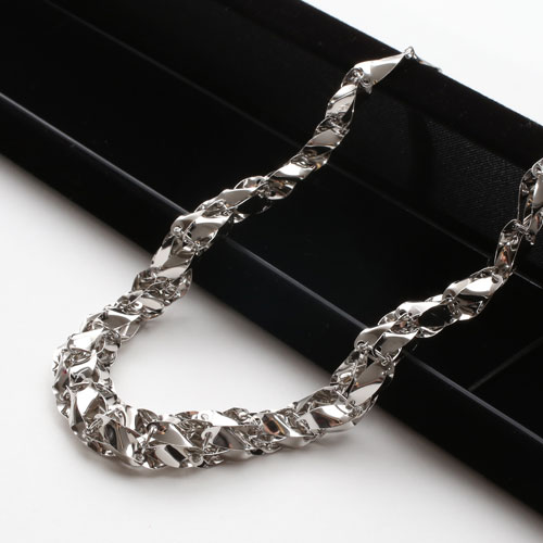 純プラチナ ネックレス ボリューム グラデーション デザイン ウィンザー 45cm 純Pt 刻印　2418-NP15