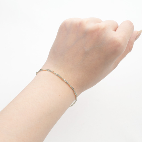 純プラチナ 21cm 2.6g ブレスレット 純Pt スクリューチェーン 2428-BP15　