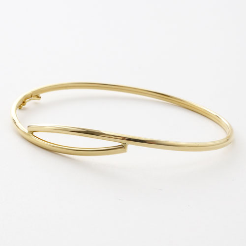 18金 バングル 中空ホロー チューブタイプ イタリア製　2446-BG16