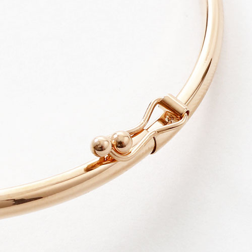 18金ピンクゴールド バングル 中空ホロー チューブタイプ イタリア製　2447-BG16