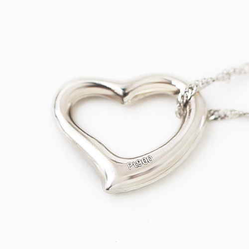 プラチナ/Pt900 ペンダント オープン ハート スモール 日本製　2461-PP16