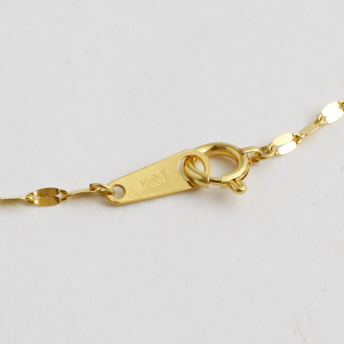 純金 グラデーション ネックレス ペダル チェーン 胸元3連 K24　2480-NG16