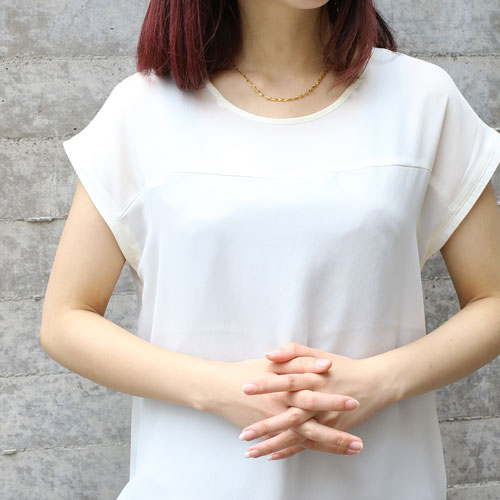 純金 グラデーション ネックレス ペダル チェーン 胸元3連 K24　2480-NG16