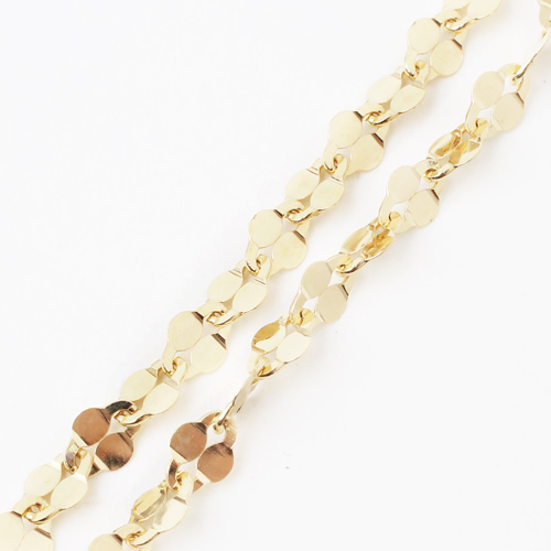 18金 K18 きらきらネックレス  極太ぺダル 男女兼用 6g 45cm　2483-NG16