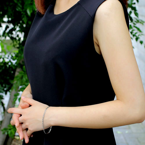 純プラチナ ブレスレット ステアーズ 18cm 純Pt 刻印　2835-BP15