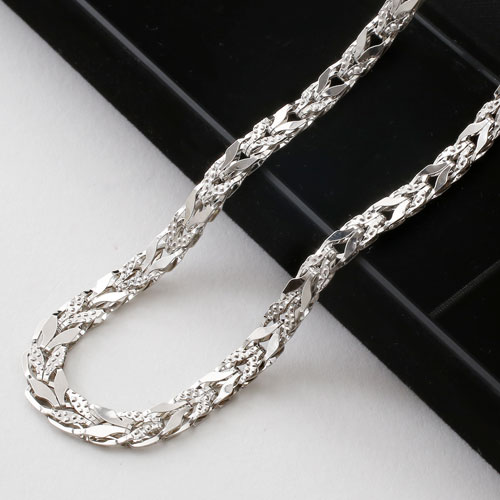 純プラチナ ネックレス チューリップ 純Pt 刻印 45cm 9.9ｇ（リバーシブル仕様)　2837-NP15