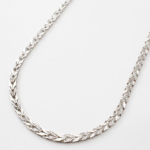 純プラチナ ネックレス チューリップ 純Pt 刻印 45cm 9.9ｇ（リバーシブル仕様)　2837-NP15