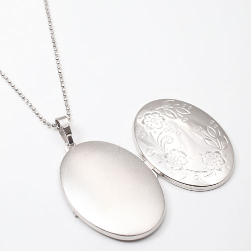 シルバー　ロケットペンダント　フラワーグランデ　オーバル　MERZ  2843-LS15