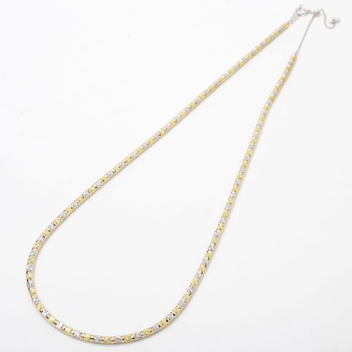 送料無料】【日本製】K18/18金 スリーカラー フリーサイズ ネックレス  