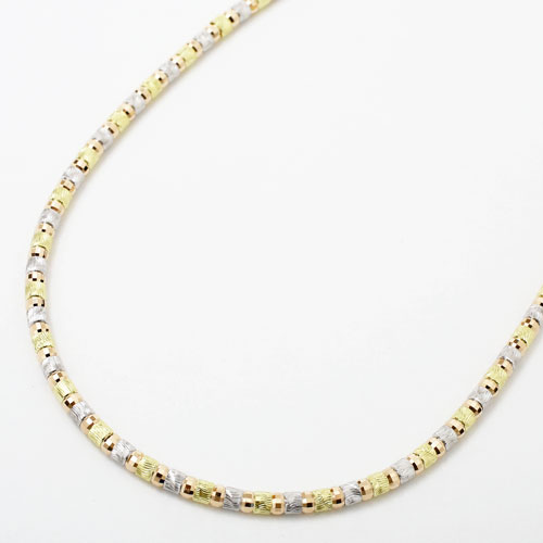 K18 18金 スリーカラー フリーサイズ ネックレス エレガンティアラ　2854-NG15