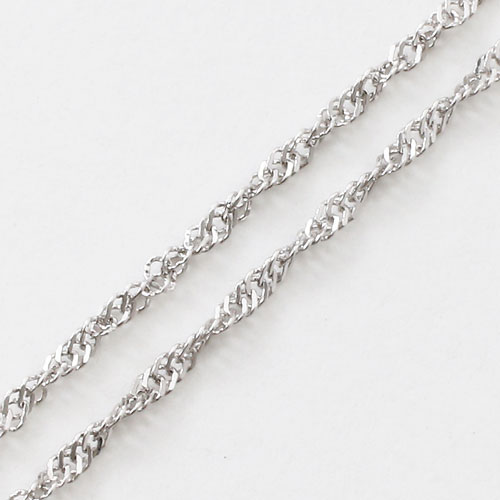 18金 ホワイトゴールド ネックレス K18 スクリュー チェーン 42cm　2997-NG16