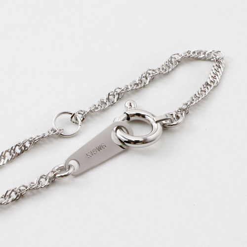 18金 ホワイトゴールド ネックレス K18 スクリュー チェーン 42cm　2997-NG16