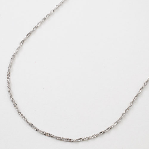 送料無料】【日本製】18金/K18WG ネックレス スクリュー チェーン  