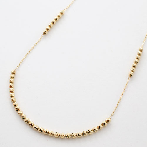 k18レッドスピネルネックレスミラーボールカット入りNO25-2231 送料  