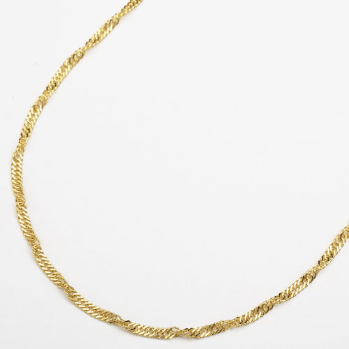 k24純金　スクリューチェーンセミロングネックレス 送料無料】【日本製】24金/K24/純金 セミロングサイズ・スクリュー