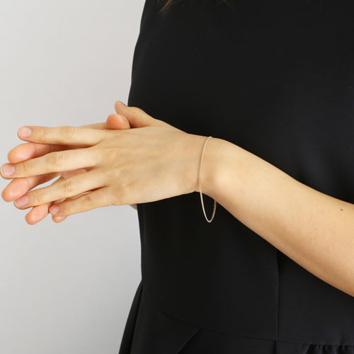 18金 ブレスレット 2面カット キヘイ チェーン 18cm 1.9g K18　3024-BG16