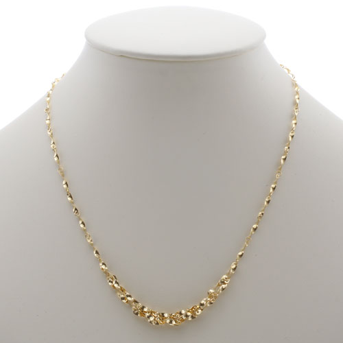 18金 ネックレス ボリューム グラデーション デザイン シャイン 42cm K18刻印　3028-NG16