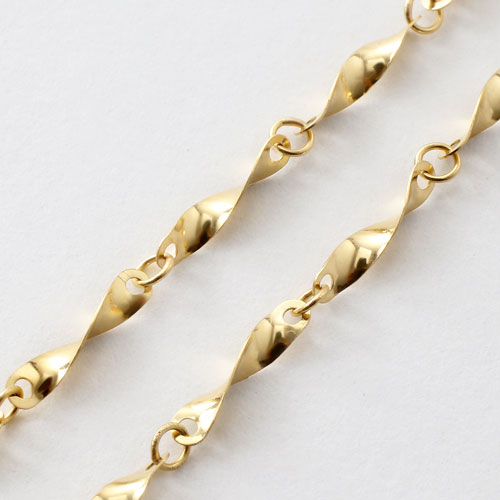 18金 ネックレス ボリューム グラデーション デザイン シャイン 42cm K18刻印　3028-NG16