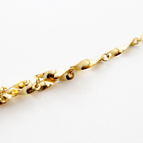 18金 ネックレス ボリューム グラデーション デザイン シャイン 42cm K18刻印　3028-NG16