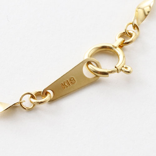 18金 ネックレス ボリューム グラデーション デザイン シャイン 42cm K18刻印　3028-NG16