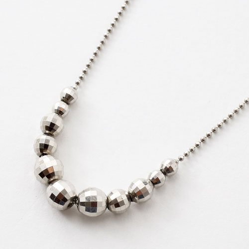 プラチナ ミラーボール ペンダント Pt850 カットボールチェーン ネックレス　3031-PP16